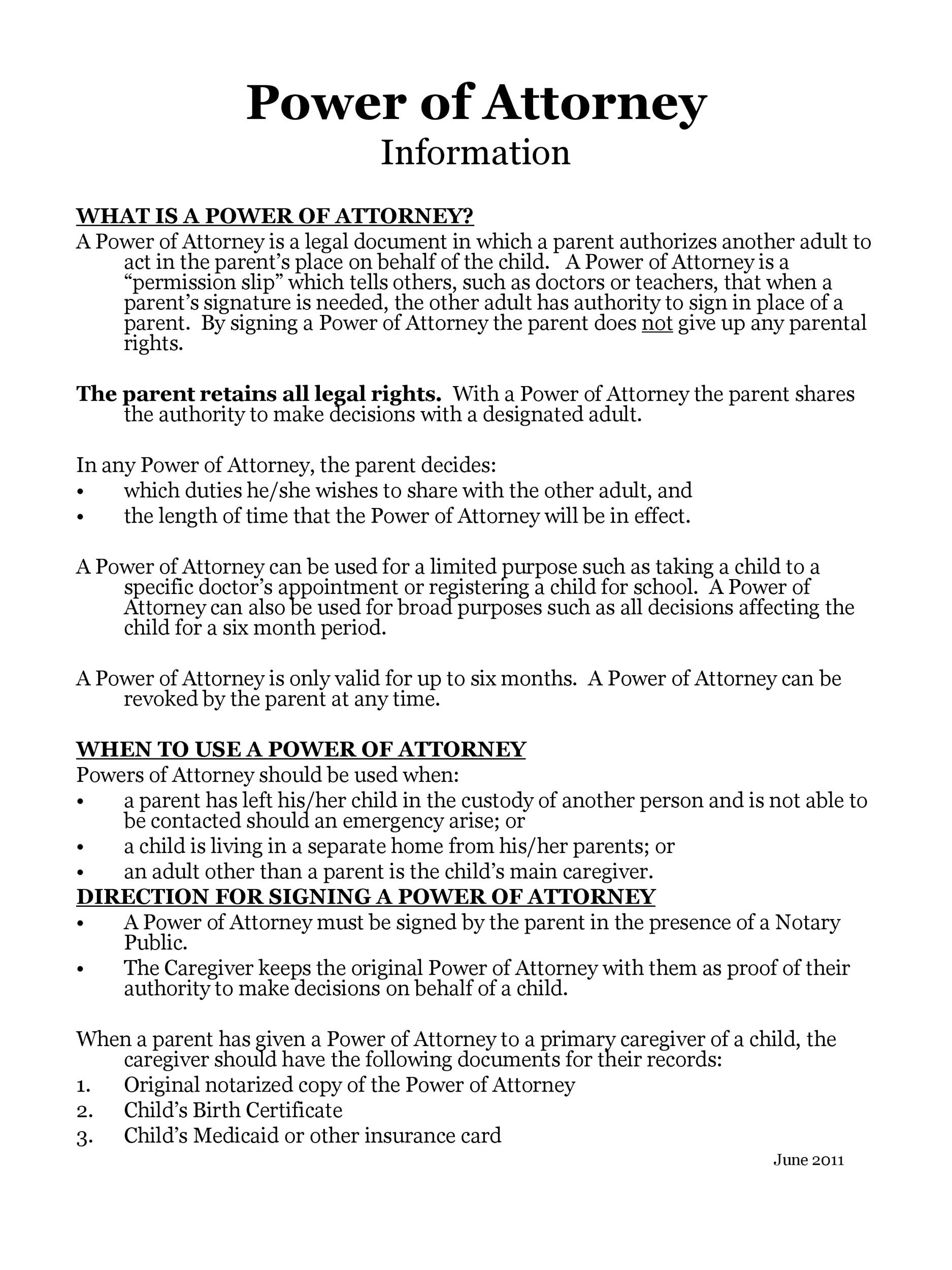 50 Free Power Of Attorney Forms Templates Durable 