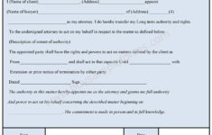 Blank Power Of Attorney Form Power Of Attorney Template