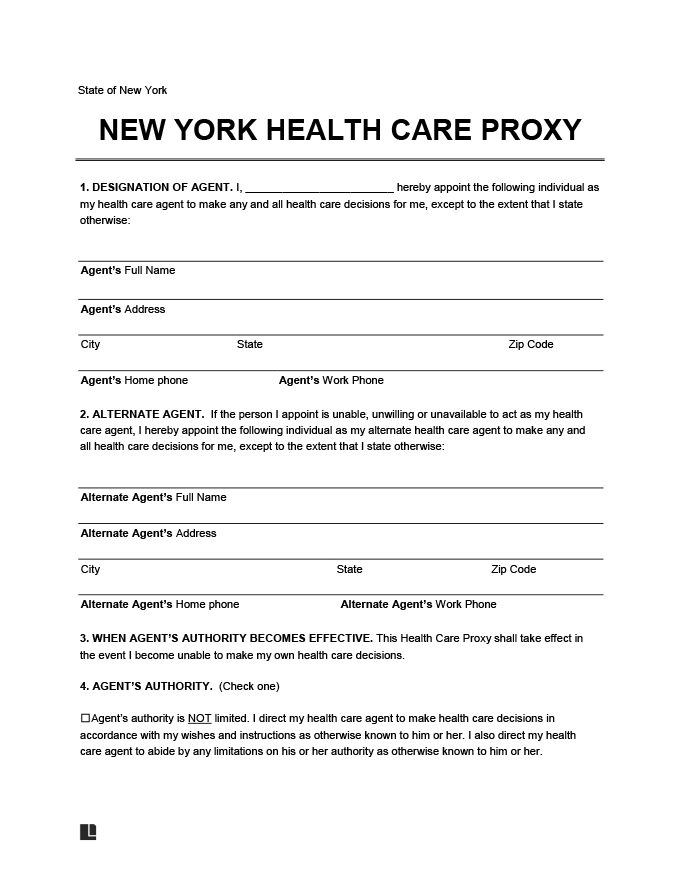 Create A New York Health Care Proxy Free PDF Legal 