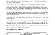 Fillable Power Of Attorney Form Ny Seven Simple But