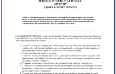 Florida Power Of Attorney Form Dmv