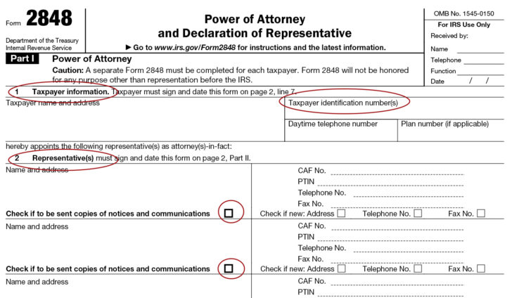 Power Of Attorney Form IRS 2848 Instructions
