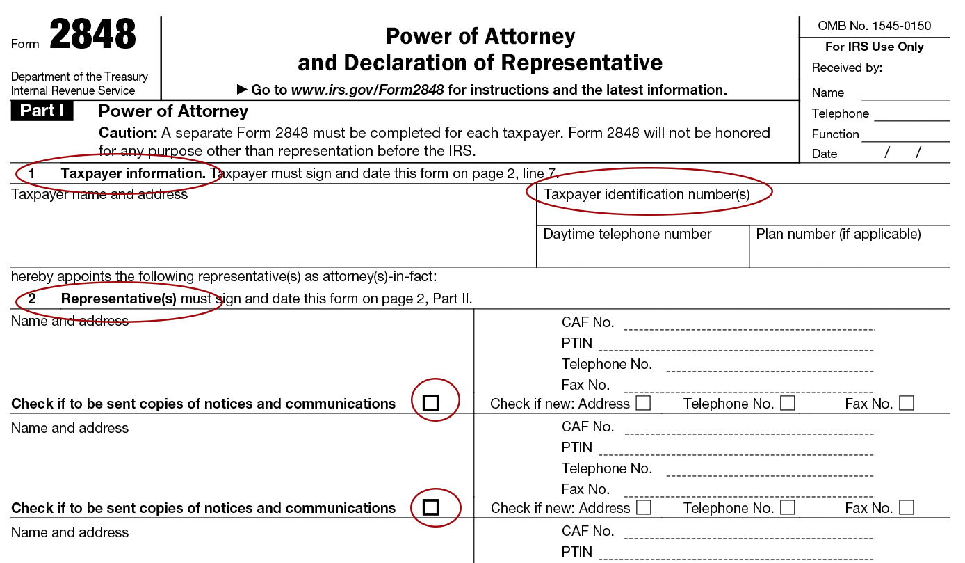 Form 2848 Instructions For IRS Power Of Attorney 
