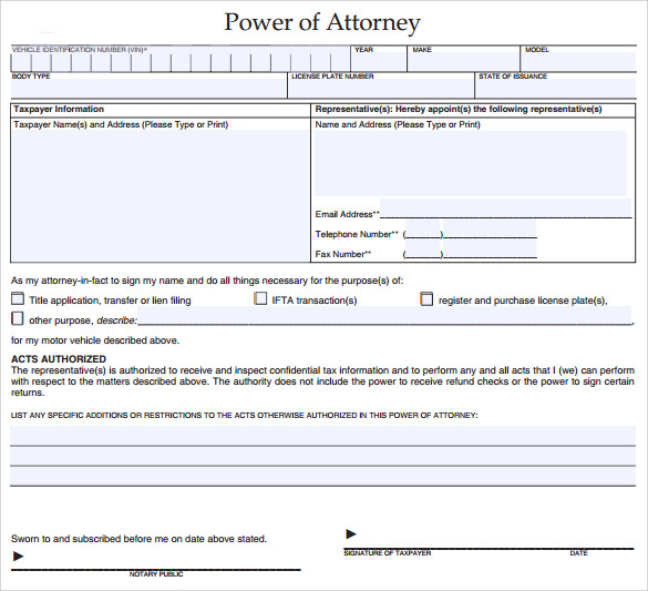 FREE 10 Sample Blank Power Of Attorney Forms In PDF MS Word