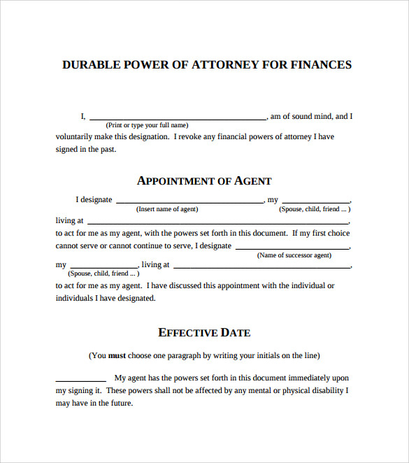 Blank General Power Of Attorney Form Pdf