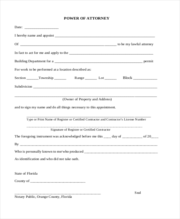 FREE 20 Sample Power Of Attorney Forms In PDF MS Word