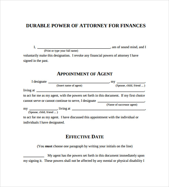 FREE 7 Durable Power Of Attorney Forms In PDF