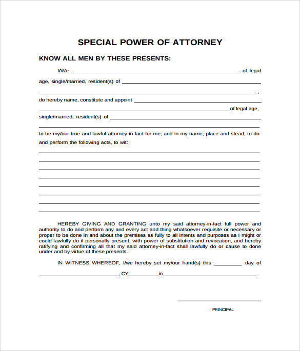 FREE 8 Sample Special Power Of Attorney Forms In PDF MS 