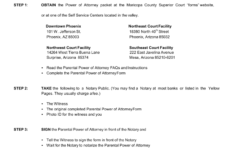 Free Arizona Minor Children Power Of Attorney Form Word