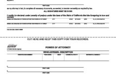 Free California Vehicle Vessel Power Of Attorney Form
