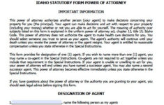 Free Durable Power Of Attorney Idaho Form Adobe PDF