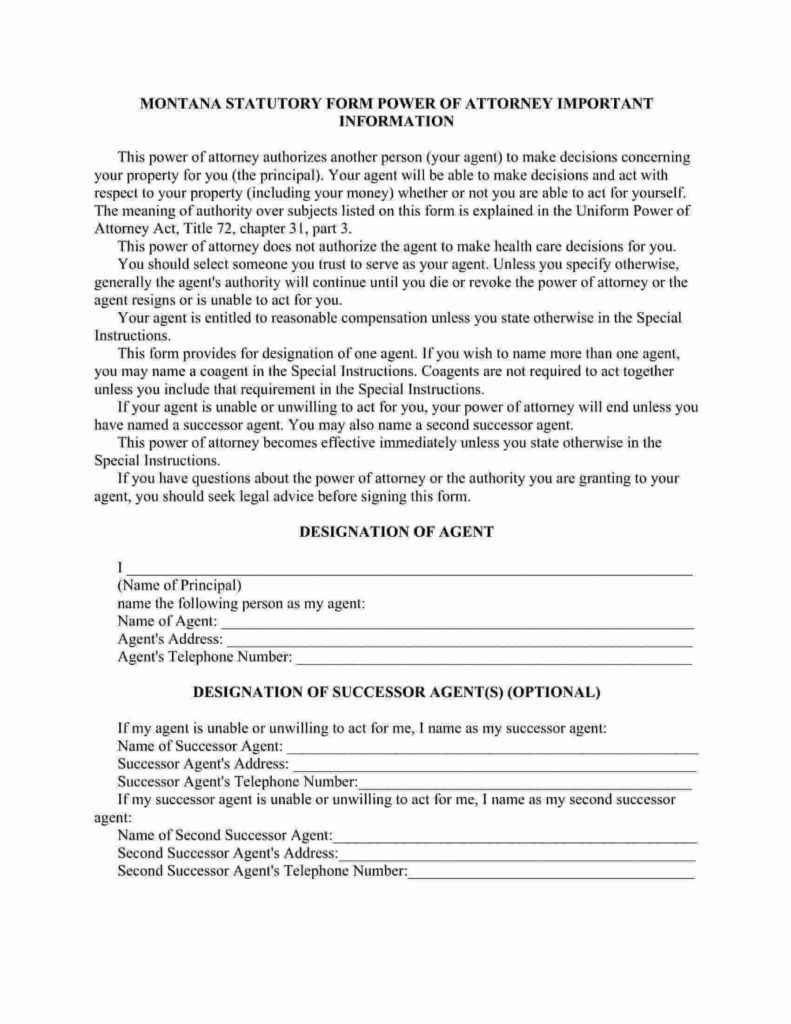 Free Fillable Montana Power Of Attorney Form PDF Templates - Power Of ...