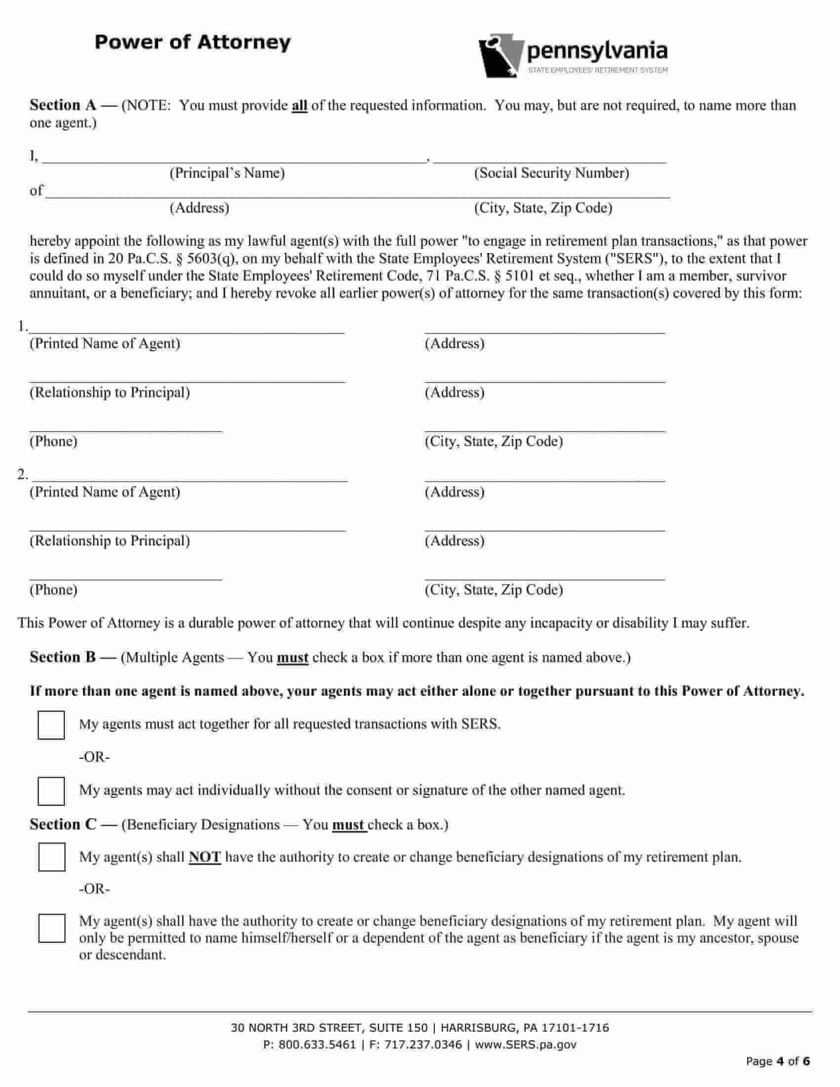 Free Fillable Pennsylvania Power Of Attorney Form PDF 