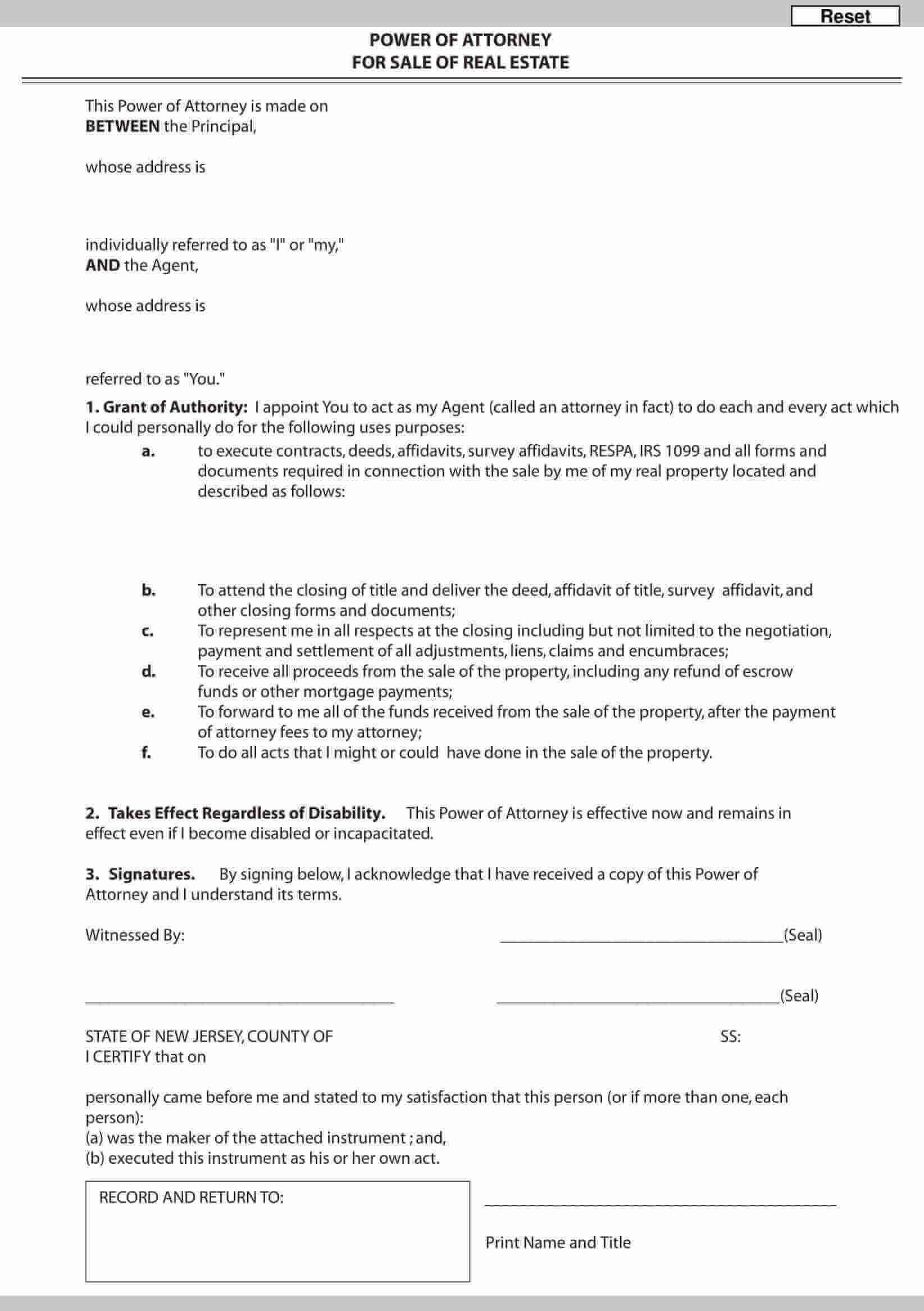 Free Fillable Real Estate Power Of Attorney Form PDF