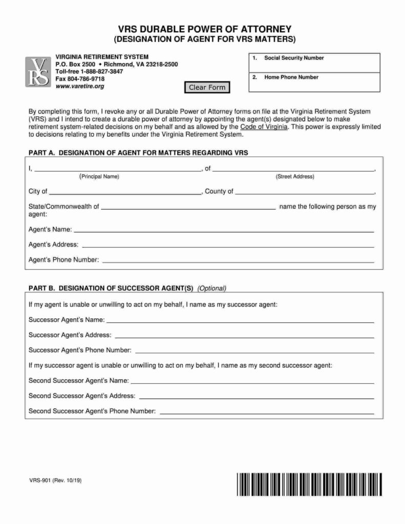 Va Power Of Attorney Form - Power Of Attorney Forms