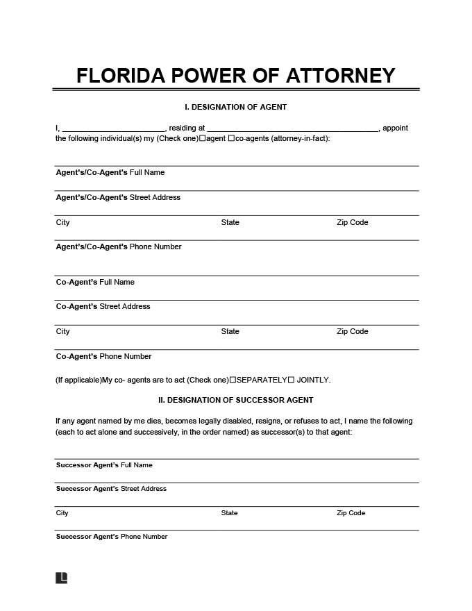 Free Florida Power Of Attorney Forms Durable Medical 