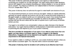 Free Georgia Durable Power Of Attorney Form PDF WORD