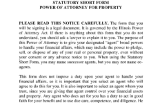 free illinois statutory short form power of attorney for Free Illinois Statutory Short Form Power Of Attorney For