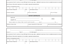 Free Indiana Motor Vehicle Power Of Attorney Form 01940