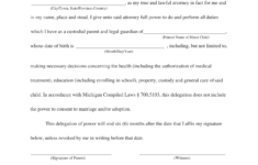 free michigan power of attorney for minor child form pdf Free Michigan Power Of Attorney For Minor Child Form PDF