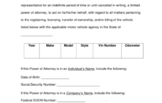 Free Motor Vehicle Power Of Attorney Forms PDF Word