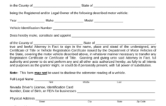 Free Nevada Motor Vehicle Power Of Attorney Form VP136