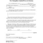 Free New Hampshire Limited Power Of Attorney Form PDF