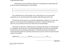 Free New Hampshire Limited Power Of Attorney Form PDF