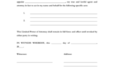 Free New Jersey Limited Power Of Attorney Form PDF
