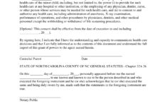 Free North Carolina Guardian Of Minor Power Of Attorney