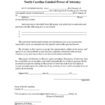 Free North Carolina Limited Power Of Attorney Form PDF