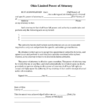Free Ohio Limited Power Of Attorney Form PDF Word EForms