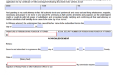 Free Ohio Motor Vehicle Power Of Attorney Form PDF WORD