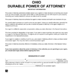 Free Ohio OH Durable Power Of Attorney Form PDF Word