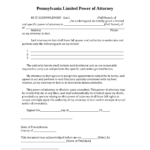 Free Pennsylvania Limited Power Of Attorney Form PDF