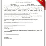 Free Printable Power Of Attorney Financial Matters Form