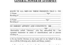 Free Printable Power Of Attorney Form GENERIC