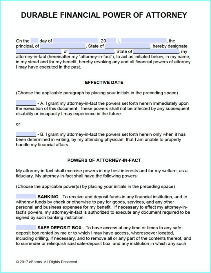Free Power Of Attorney Forms Free Printable
