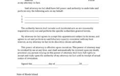 Free Rhode Island Limited Power Of Attorney Form Word