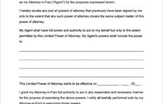 Free Texas Limited Special Power Of Attorney Form PDF