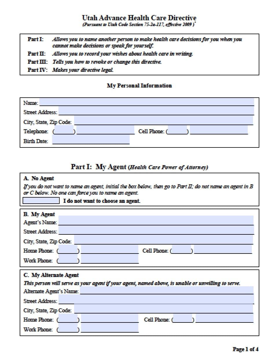 Free Utah Power Of Attorney Forms In Fillable PDF 9 