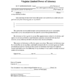 Free Virginia Limited Power Of Attorney Form Word PDF