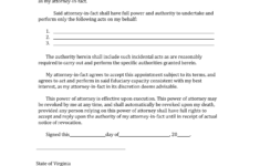 Free Virginia Limited Power Of Attorney Form Word PDF