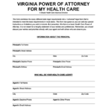 Free Virginia Medical Power Of Attorney Form Word PDF