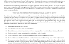 Illinois Medical Power Of Attorney Fillable PDF Free