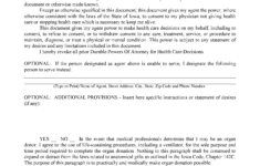Iowa Medical Power Of Attorney Fillable PDF Free