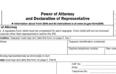 IRS Form 2848 Power Of Attorney Form 2848 Instructions
