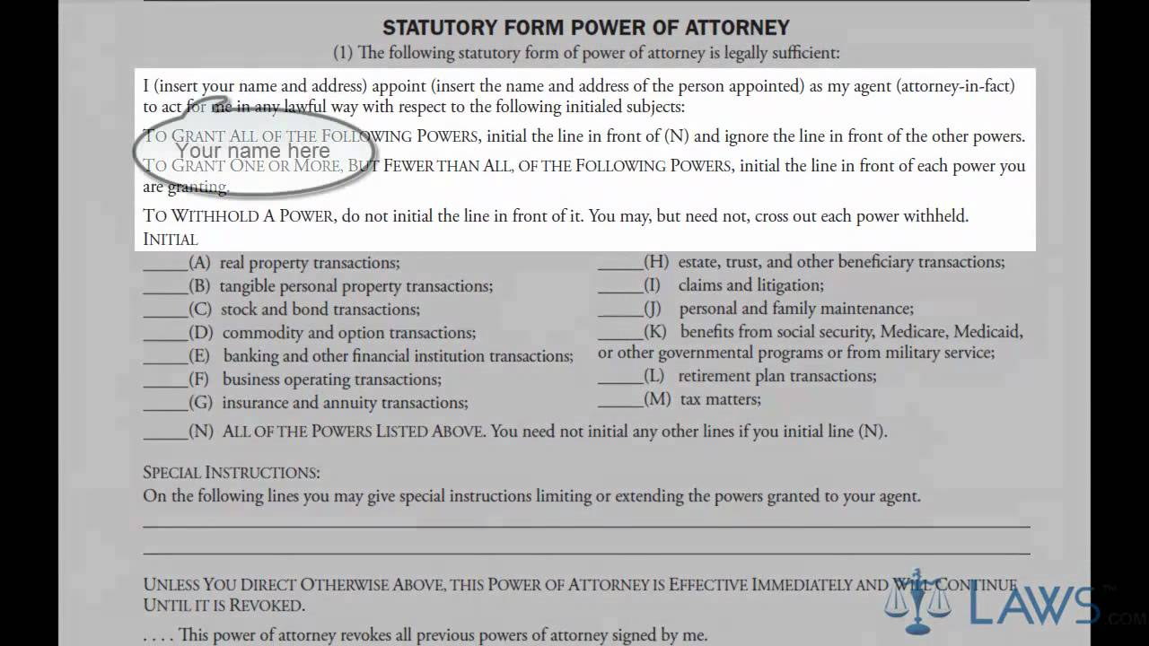 Learn How To Fill The Power Of Attorney Form General YouTube
