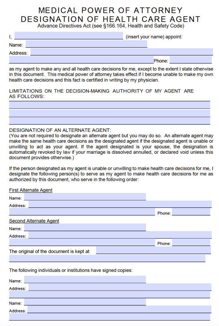 Power Of Attorney Form Power Of Attorney Forms