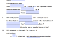 Minor Child Power Of Attorney Forms PDF Templates